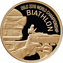 Памятная монета "Чемпионат мира по биатлону 2016 года. Осло"
